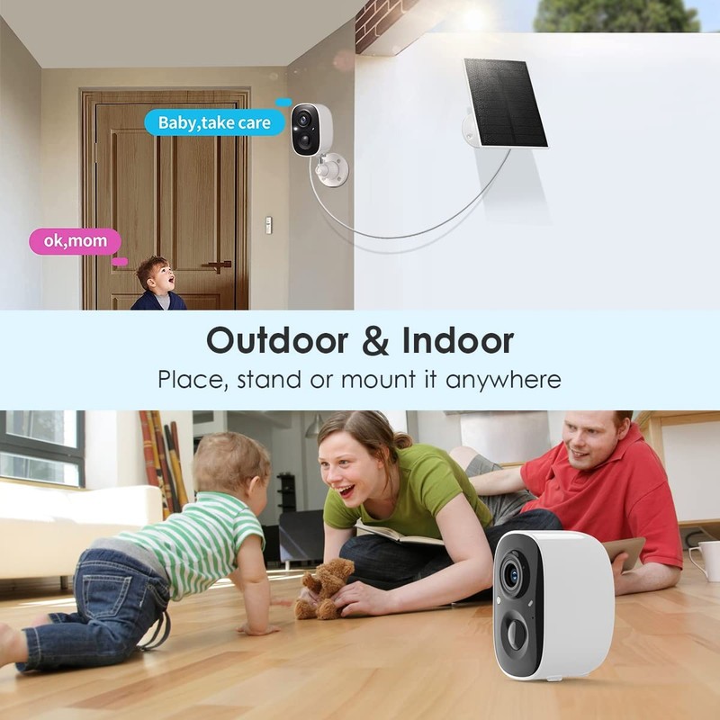 Solar Security Camera Wireless Outdoor, with Solar Panel 2K Color Night Visio... gallery