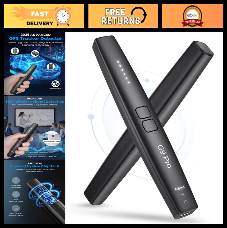 Hidden Camera Detector & GPS Bug Finder – Anti-Spy Device for Home, Office, Car,