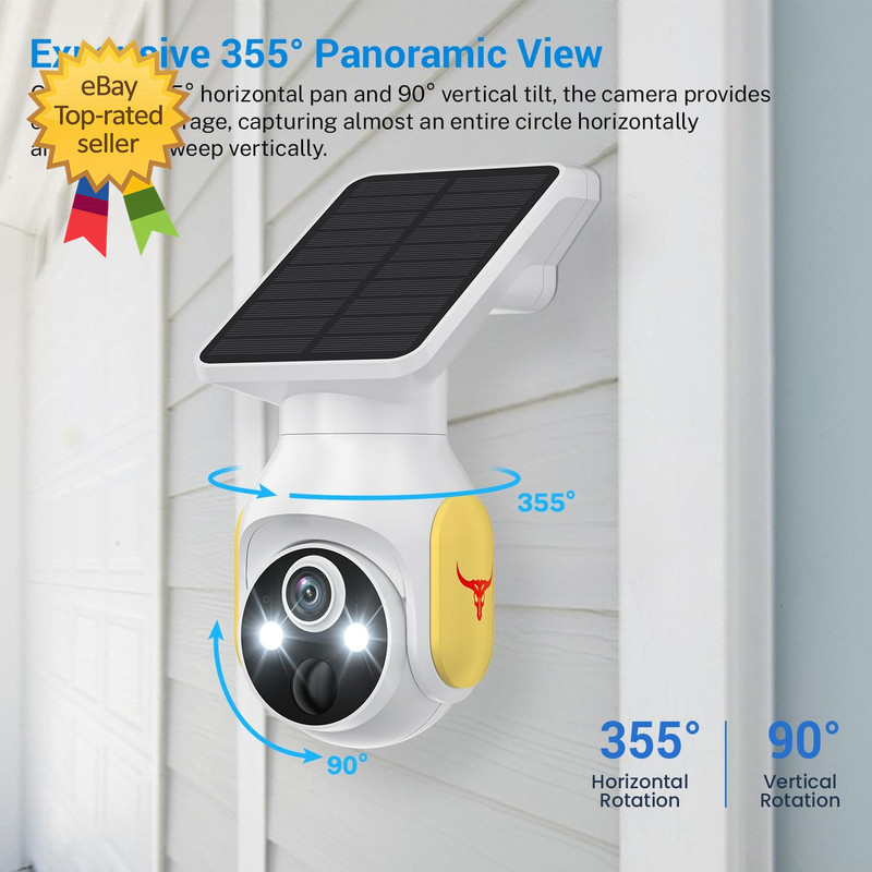 1080P Security Camera Wireless with Solar Panel AI Human Detection 2 Way Audio.. gallery