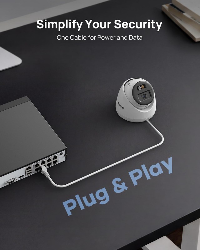 C500 2Pcs 5MP IP Security Camera, Red and Blue Light Alarm, Color Night Visio... gallery