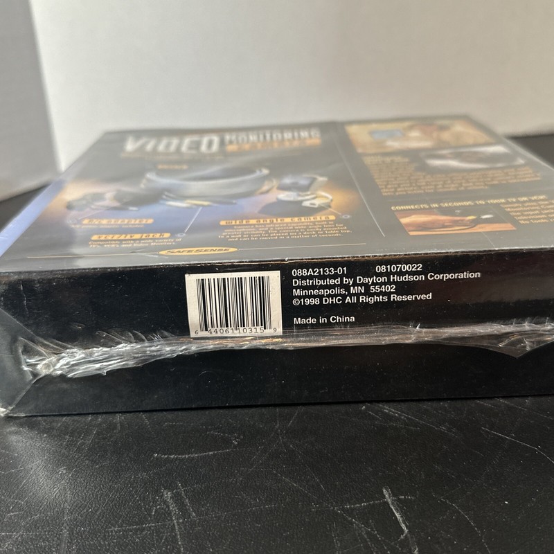 SafeSense Video Monitoring Camera Black & White Wide Angle New/Sealed 1998 RARE gallery