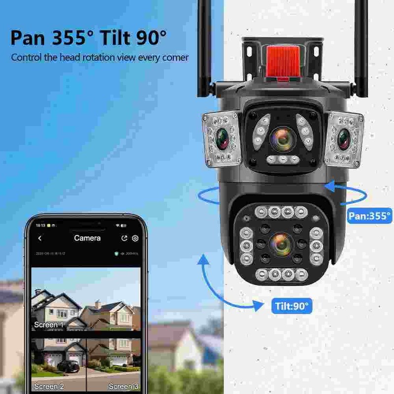 9MP Camera Dual Lens WiFi 1080P HD Night Vision CCTV PTZ Home Security IR Cam US gallery