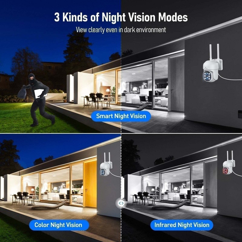 4MP 10CH NVR Full Color Night Vision Motion Detection PTZ WiFi Security Cameras gallery