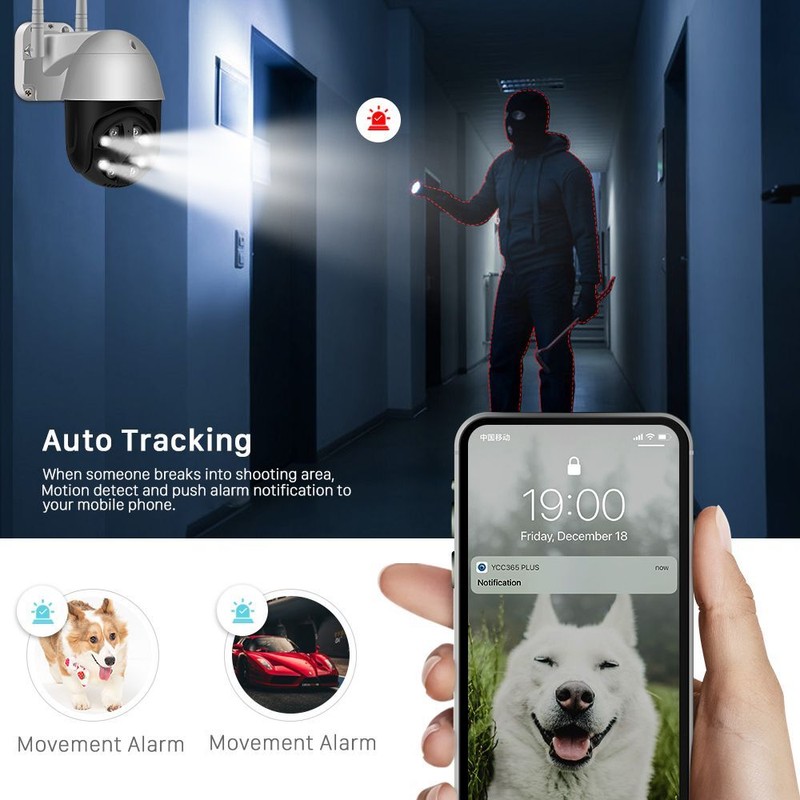 1080P PTZ IP Camera 2MP Color Night Vision Auto Tracking Wireless CCTV SmartCam gallery
