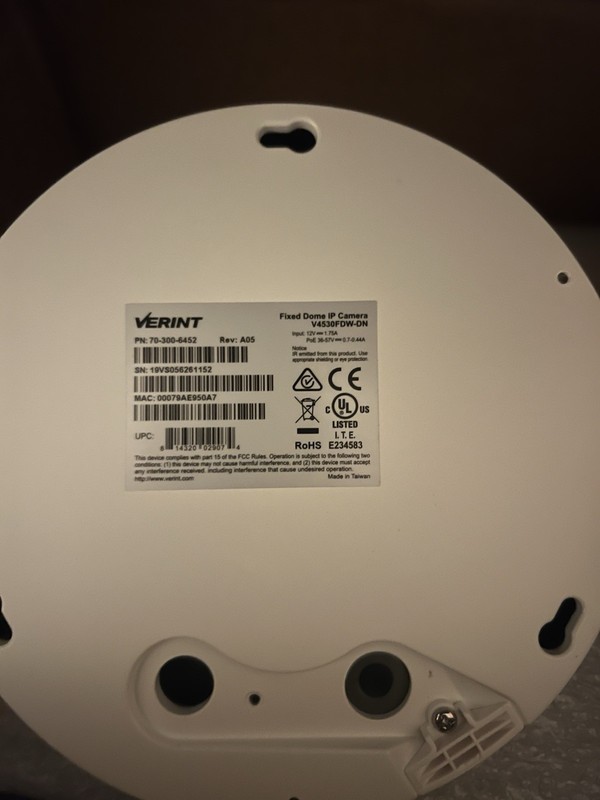 Verint V4530FDW-DN 3MP Exterior Vandal-Proof Dome Camera 70-300-6452 NEW gallery