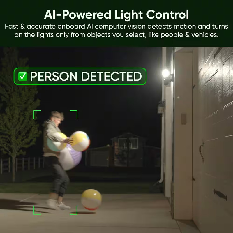 Wired Outdoor Wi-Fi Floodlight Pro Home Security Camera with 2K Resolution, App gallery