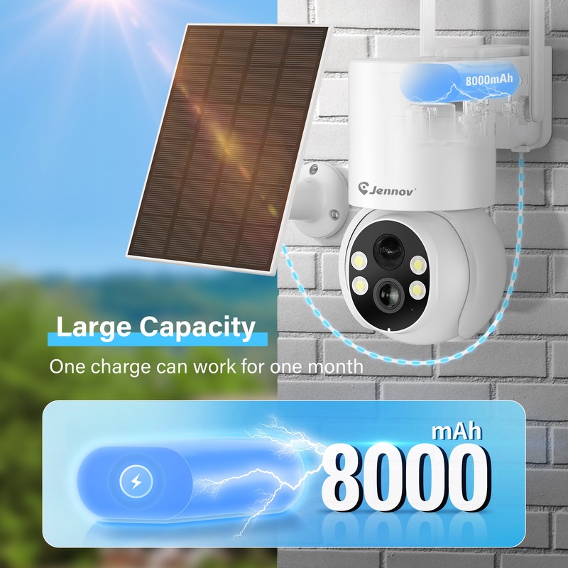 Solar Battery Powered Wifi Security Camera System Wireless Outdoor PTZ 360° Cams gallery