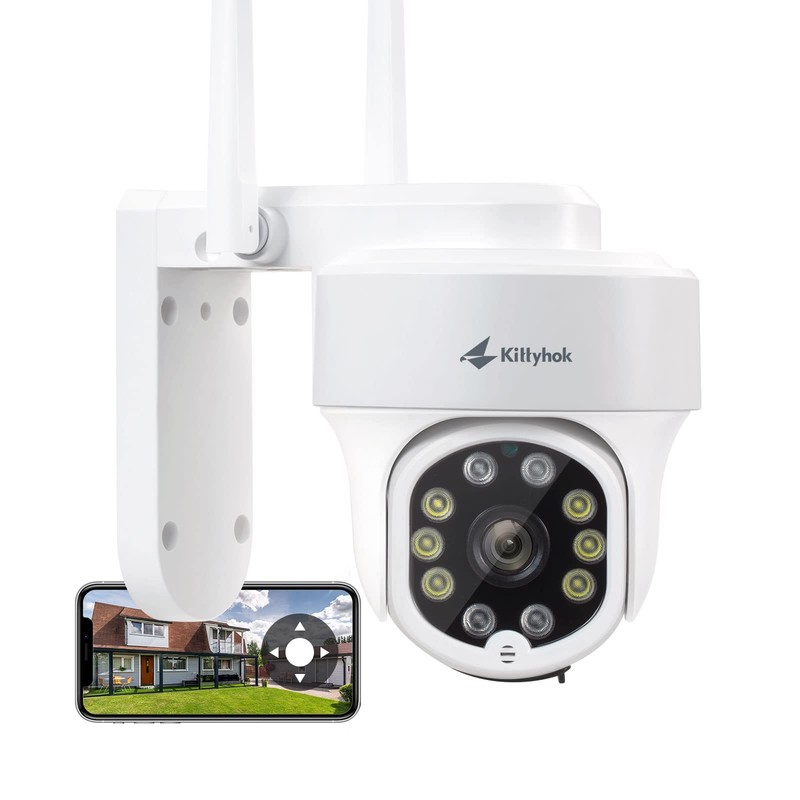 Kittyhok PTZ Security Camera Wireless Outdoor | 2K FHD Cameras White
