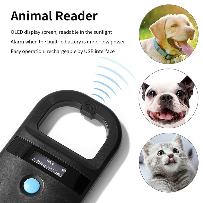 Microchip Reader Pet ID Scanner Handheld Animal Tag Recognition Chip Tracker gallery