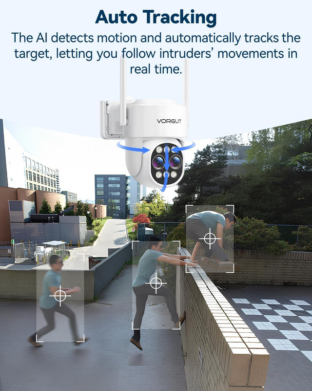 Security Camera Wireless Outdoor System with Monitor, 2pcs Dual Lens 10X Hybrid gallery