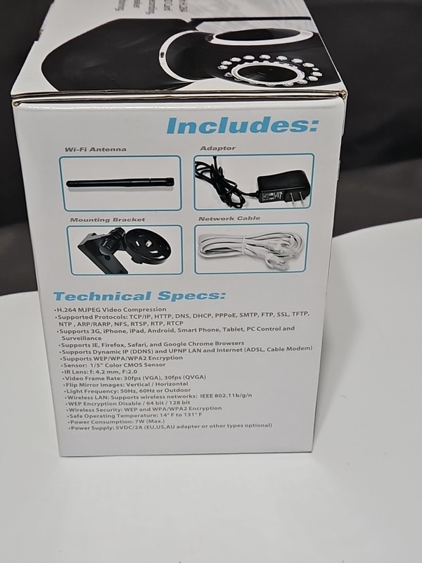 Wireless IP Camera•P2P Network•Image Capture•Video•Built-In Mic & Speaker•Indoor gallery