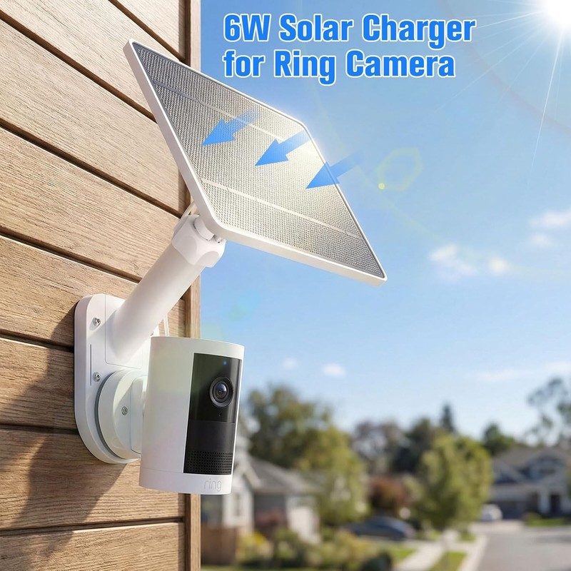 6W Solar Panel W/ Camera Mount Ring Spotlight Cam Plus/Pro Battery Ring Stick Up gallery