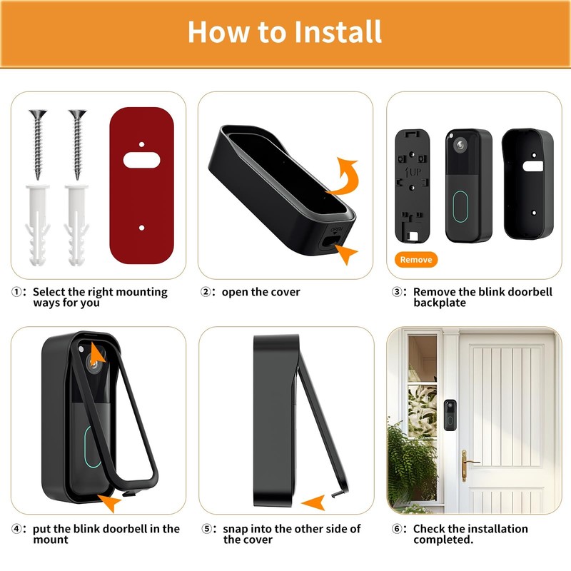 NoDrill Mount for Blink Video Doorbell – Strong Adhesive, AntiTheft Bracket gallery