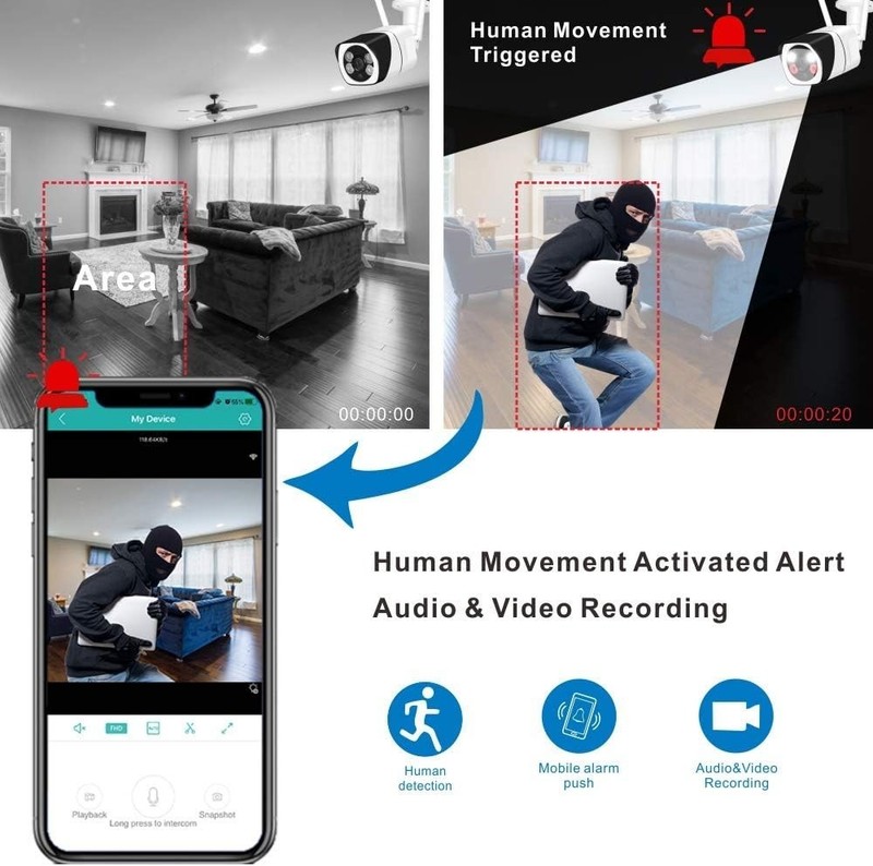 WESECUU Outdoor Security Camera, 1080P gallery