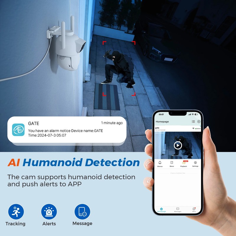 10MP PTZ Wifi IP Camera Dual Lens AI Human Detect ONVIF Surveillance CCTV Camera gallery