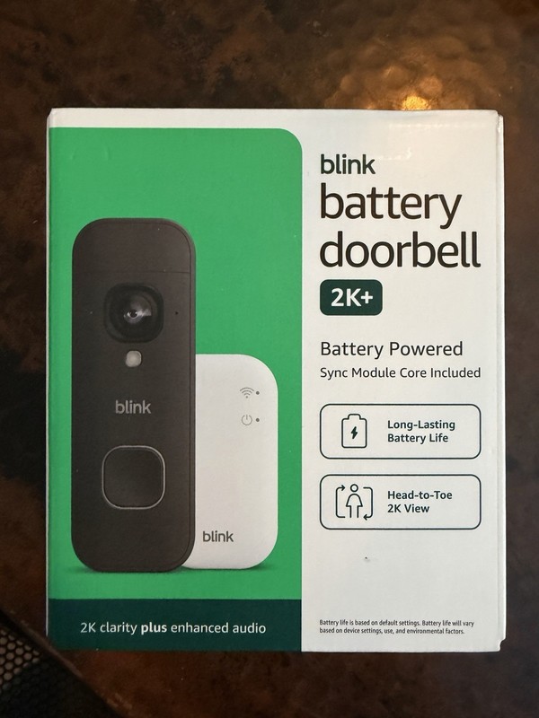 Blink – Battery Black Doorbell 2K+ Sync Module Core Wireless video BRAND NEW