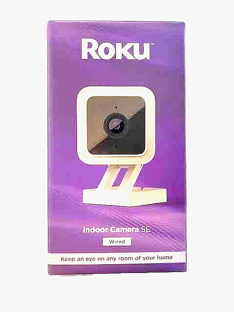 New Roku Smart Home Indoor Camera SE Wired Wi-Fi Connected Security Cam-CS1000R