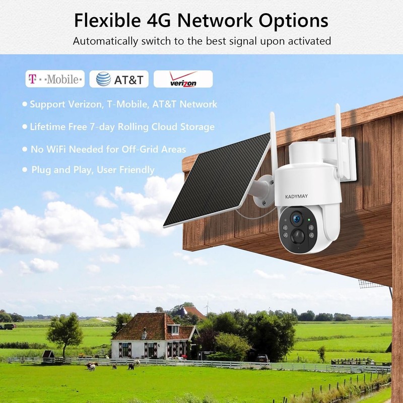 4G LTE Cellular Security Camera, No WiFi Solar Powered Camera includes SIM Card gallery