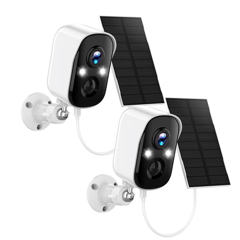 Solar Cameras Wireless Outdoor,2K Solar Wireless for Home, 2.4GHz WiFi,Color ...