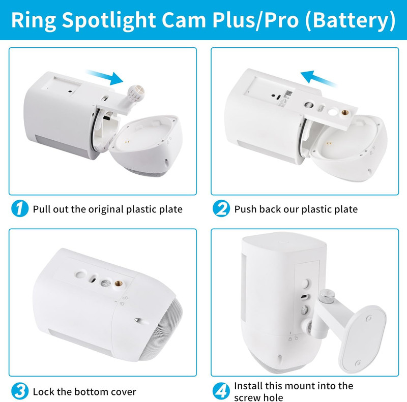 2Pack Security Wall Mount for Ring Spotlight Cam Battery and Ring Spotlight Cam gallery