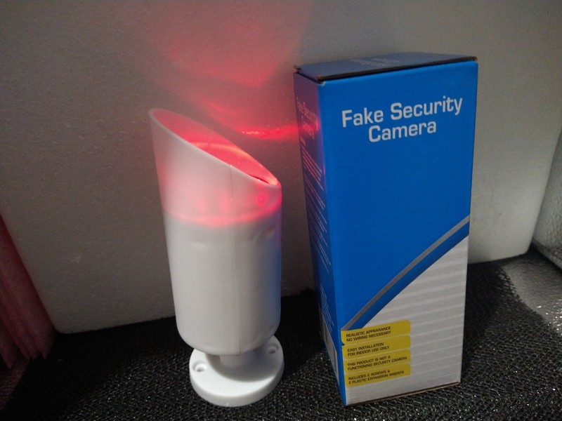 Simulated Dummy White Security Camera Indoor W/ Red Flashing Light gallery