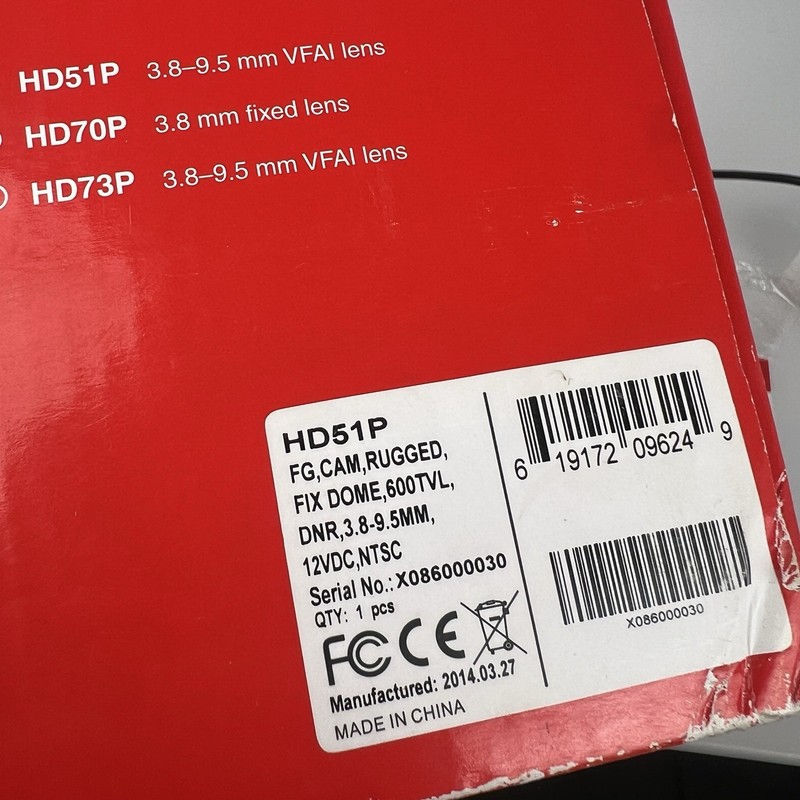 Honeywell HD51P Rugged Fixed Dome Color Camera NEW OPEN BOX gallery