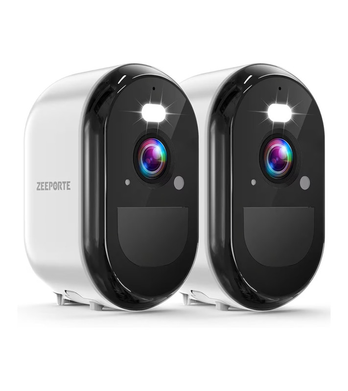 ZEPPORTE Wireless Security Cameras (2-Pack) – AI Motion – Battery Powered – NEW