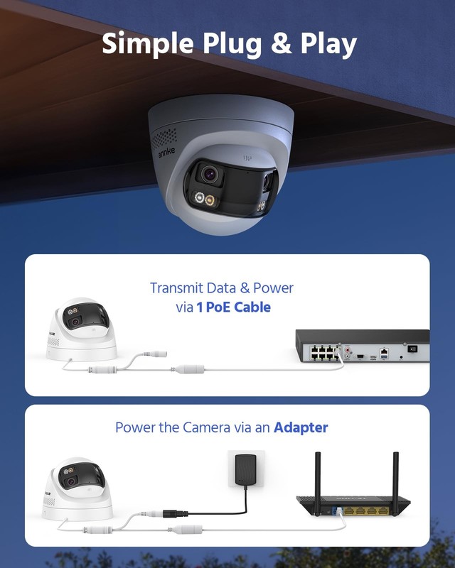 ANNKE FCD800 PoE Security Camera Outdoor with Dual Lens 180° Filed of View 8MP gallery