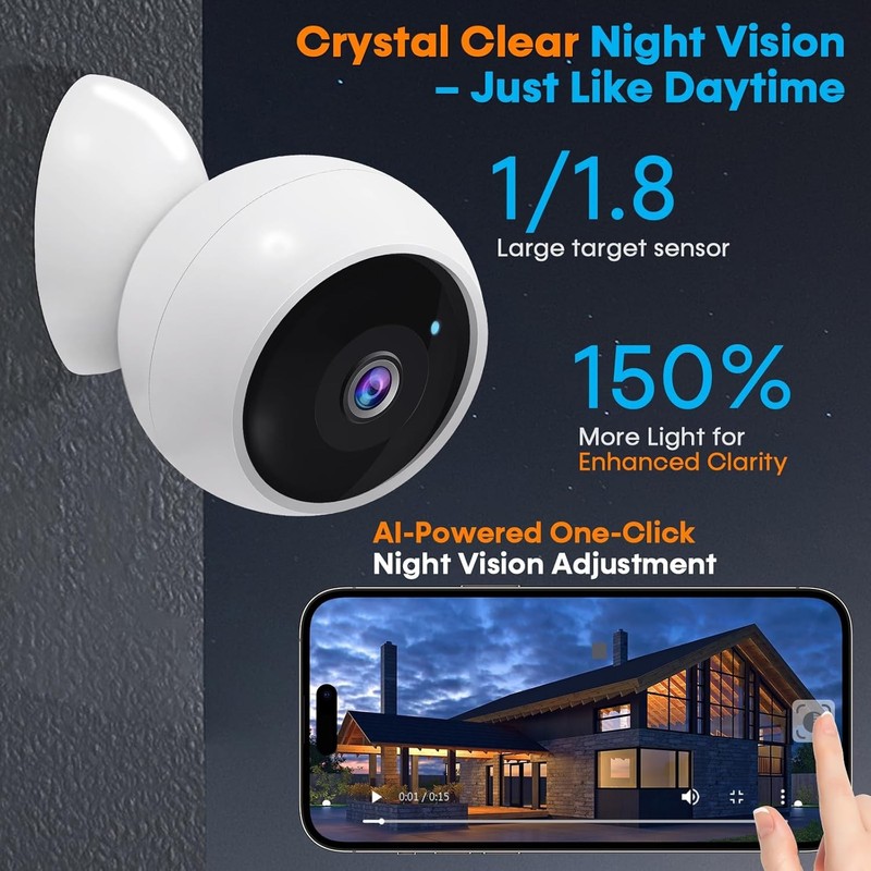 2 Pack Wireless Outdoor Security Cameras Magnetic 2K WiFi gallery