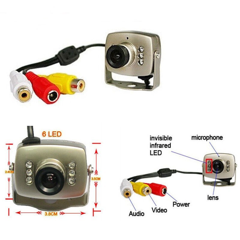 NEW Mini 6IR Leds NIGHT VISION Color Audio Cam Micro CCTV Security Video Camera gallery