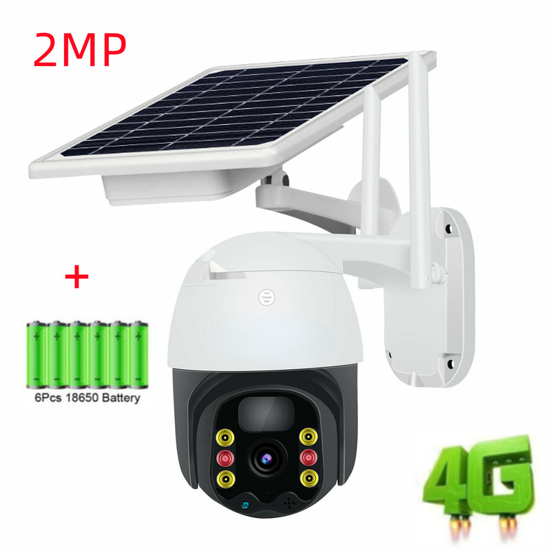 4G Solar Powered PIR Motion WIFI Wireless HD Camera Outdoor PTZ Built-in Battery