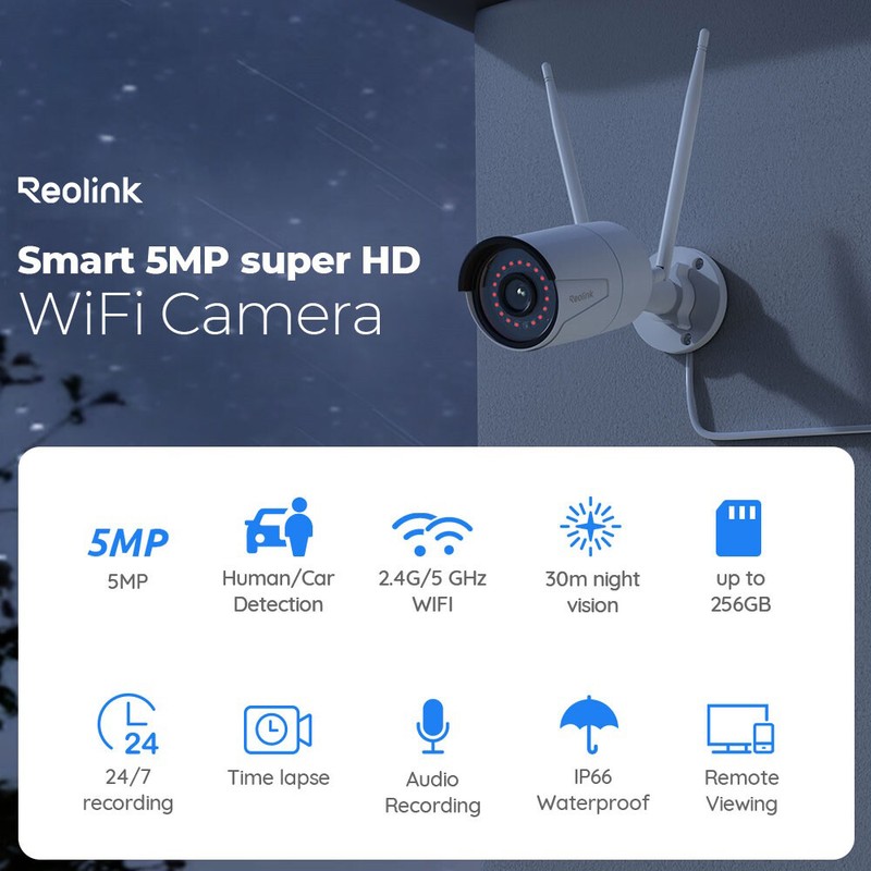 Reolink 510WA 5MP WiFi Security Camera Smart Detection Audio2.4G/5Ghz Dual-Band gallery