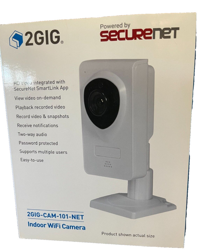 Brand New 2GIG-CAM-101-NET 3.6mm 720p Indoor IR Day/Night Cube Security Camera