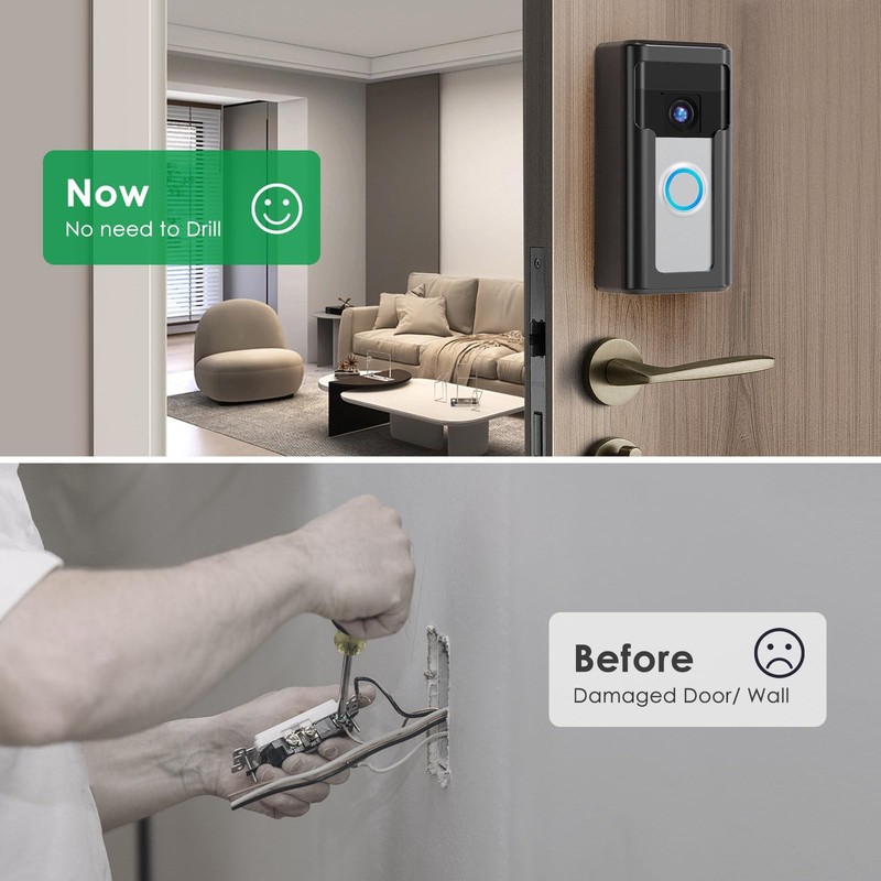 All-Metal Adhesive Video Doorbell Mount Compatible with Ring/Blink Wireless V... gallery
