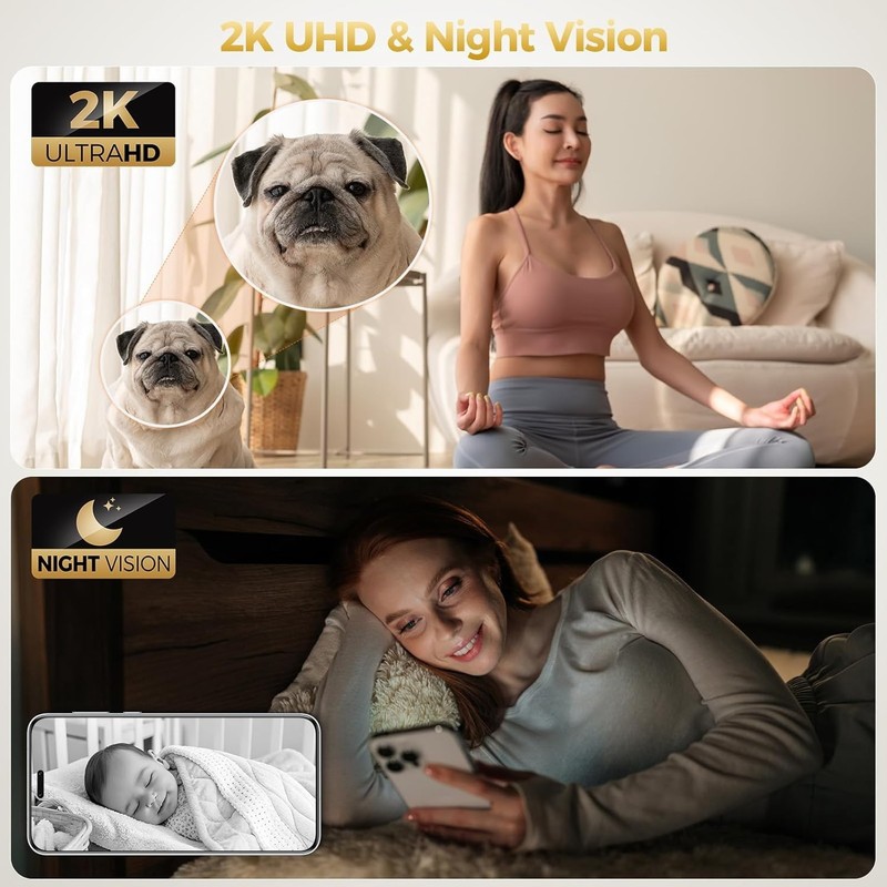 2K Indoor Security Camera with 2 way Audio, Night Vision and Alexa Compatibility gallery
