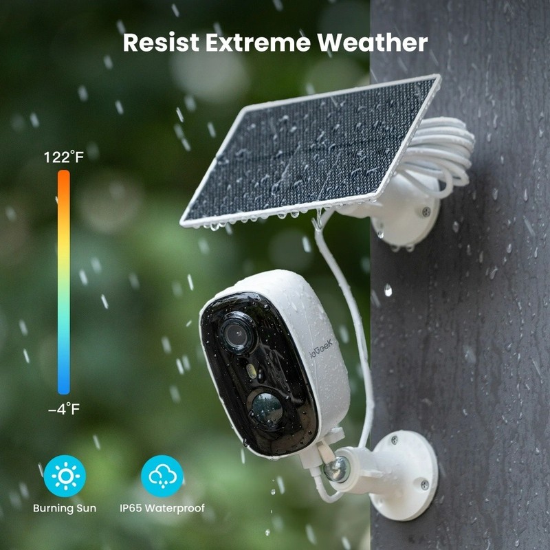 ieGeek 2K 3MP Solar Powered Security Camera Wireless Outdoor, Night Vision IP65 gallery