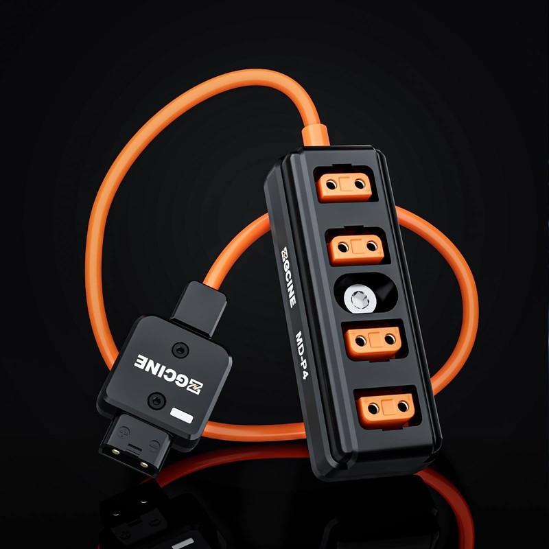 MD-P4 D-Tap to 4 D-Tap Splitter Cable, 180° Rotatable Male with LED Anti-Reve... gallery