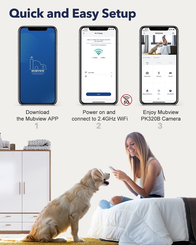 4 Pack 2K Night Vision Pet Camera - Motion Tracking - WiFi - Two-Way Audio gallery