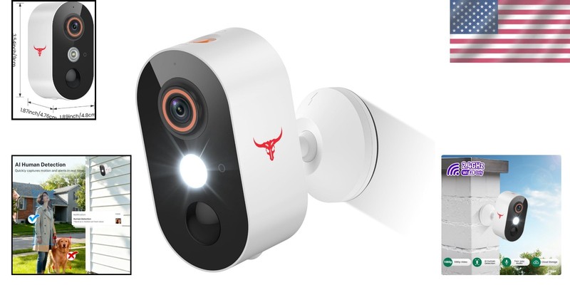 Battery-Powered 1080p Wireless Security Camera with Cloud Storage & Night Vision gallery