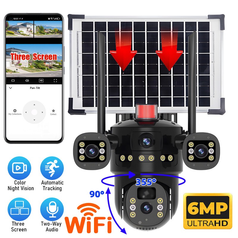 V380Pro Dual Lens Camera WIFI Smart Home 6MP Wireless IP Camera Security Outdoor gallery