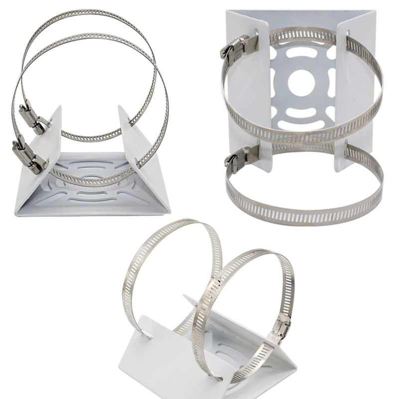 2pcs Universal Wall Mounting Bracket with 4 Loops, Vertical Pole Mount Adapte... gallery