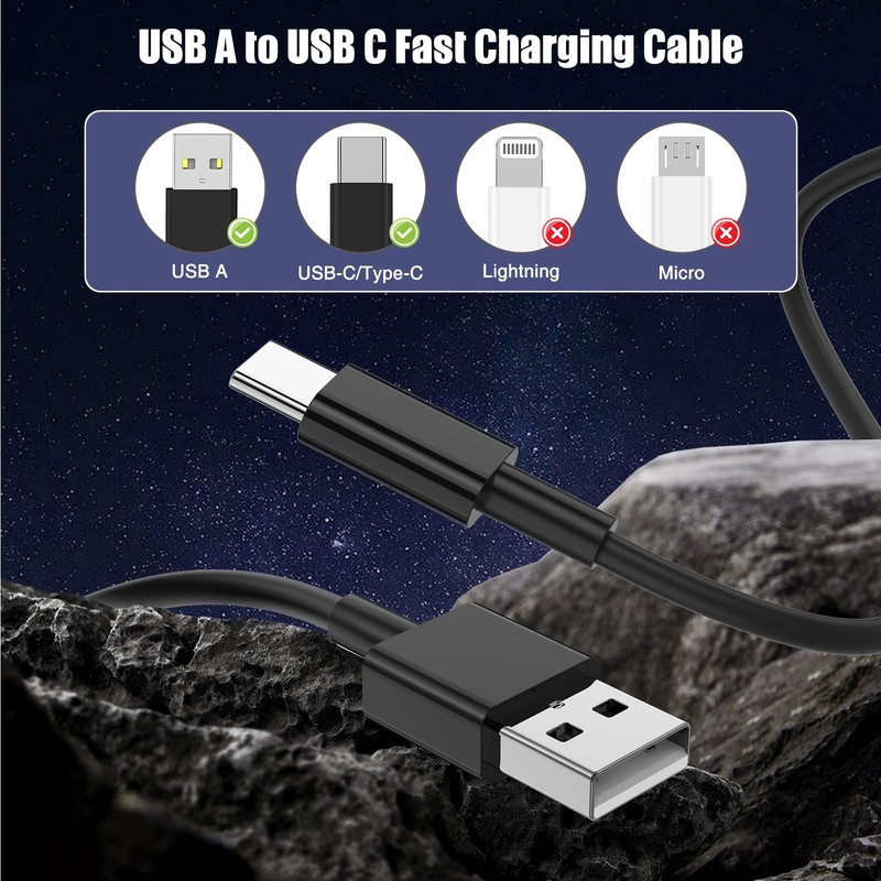 3-Pack Black [3.3FT+3.3FT+6FT] USB A to USB C Cable，USB to USB C Car Carplay ... gallery