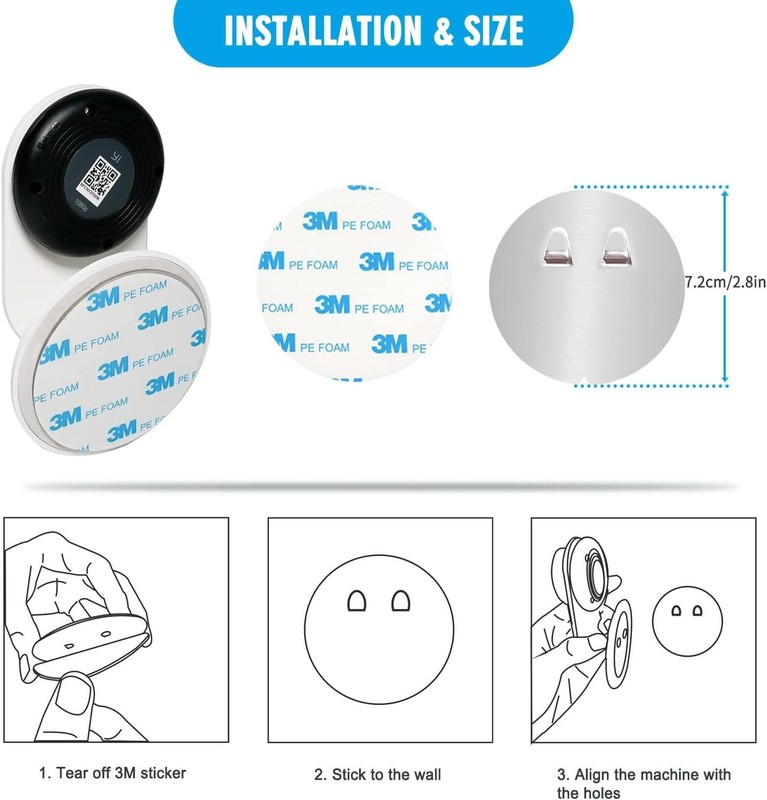 Versatile 4-Pack Wall Mounts for Yi Cameras - No Punching Installation Required gallery