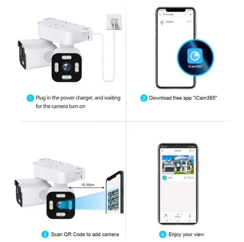 Wireless Dual Lens Security Camera With Two Way Audio App Control & Night Vision gallery