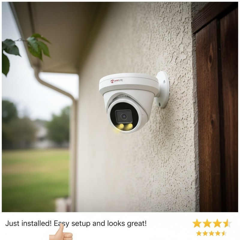 12MP Outdoor PoE Camera with Smart Color Night Vision & Human Detection
