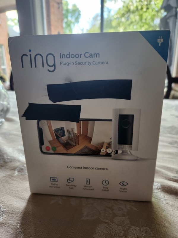Ring Cam Plug-In Security Camera – White- 2 Way Talk Motion HD