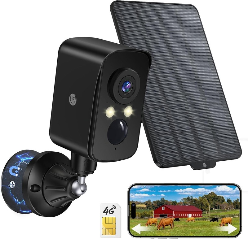 Advanced 4G LTE Cellular Security Camera - 2K Night Vision, 7-Day Cloud Storage gallery