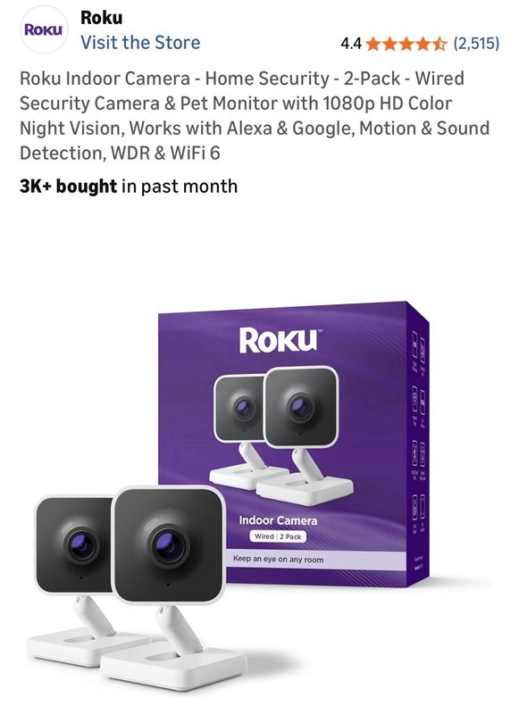 Roku Indoor Camera SE 2-Pack gallery