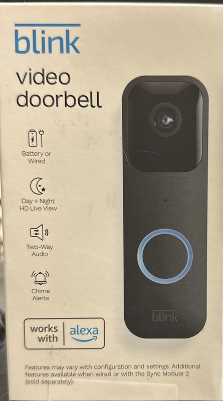 Blink Smart Wifi Video Doorbell Wired/Battery Operated with Sync Module 2 NEW gallery