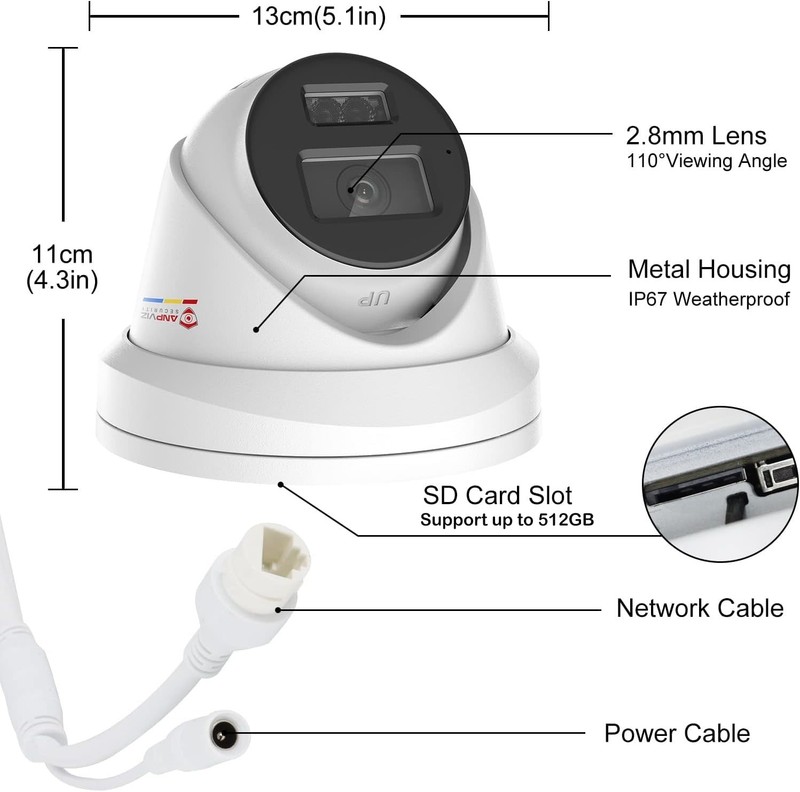 Anpviz 8MP PoE IP Camera Outdoor, Smart Dual Light Turret Camera, 2.8mm Lens gallery